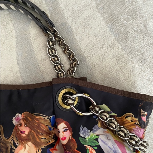 Henri Bendel Bendelgirl Satin Bag It Girl Shopping Large Purse Handbag Tote - Picture 5 of 9